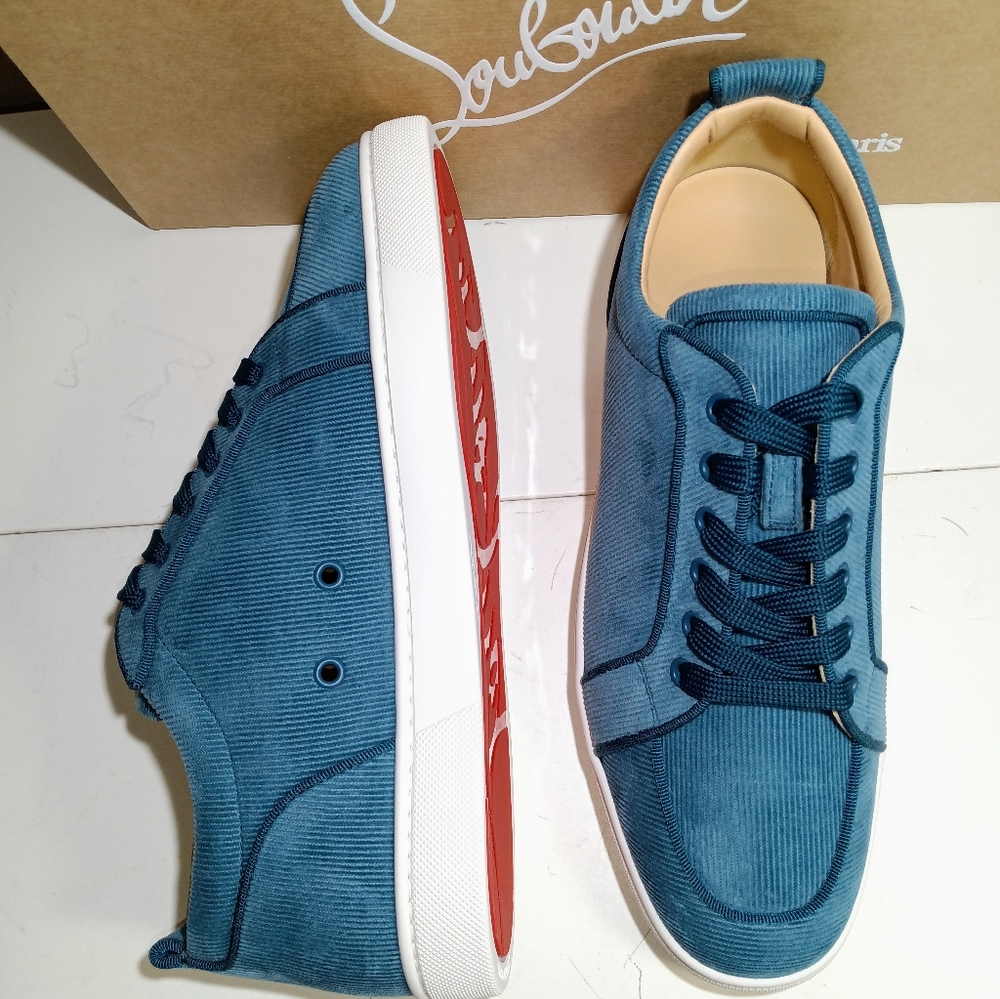 NEW CHRISTIAN LOUBOUTIN RANTULOW ORLATO FLAT BLUE SZ 42 / 9 - Picture 8 of 16